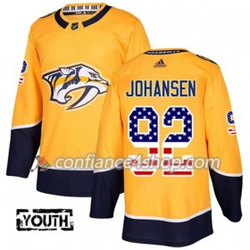 Adidas Maillot de Hockey Nashville Predators Ryan Johansen 92 2017-2018 Or USA Flag Fashion Authentic - Enfant